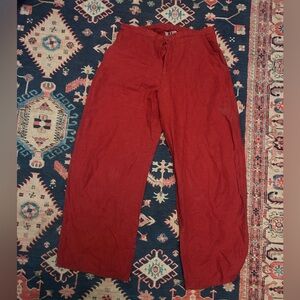 FLAX Red High-Waisted Pants